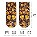 4TH N Women's 5-Pairs Casual Fashion Elastic Ankle Socks, Outdoor Sports Low Cut Sock for Office, Home, Daily Essentials (Beautiful Orange Monarch Butterfly)