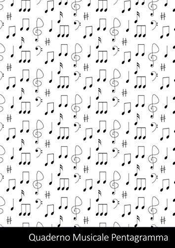 Quaderno Musicale Con 6 Pentagrammi Larghi - Chiave Di Violino, Interlinea, 100 Pagine A4 - Foto 2