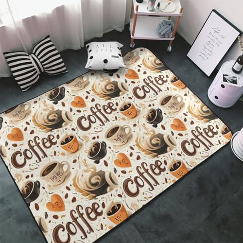 Tapis décoratif pour salon antidérapant et lavable