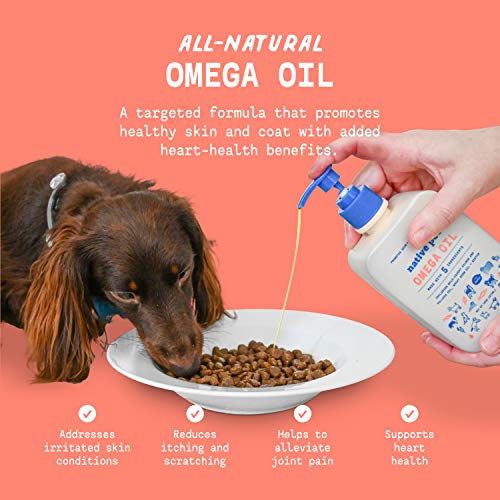 Native Pet Omega Oil for Dogs Dog Fish Oil Supplements with Omega 3 EPA DHA Supports Itchy