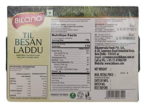 Image of Bikano Tasty, 1kg and Til Besan Laddu, 400g