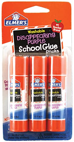 Elmer's Disappearing Purple School Glue Sticks, 0.21 oz Each, 2-3 Packs (E520)