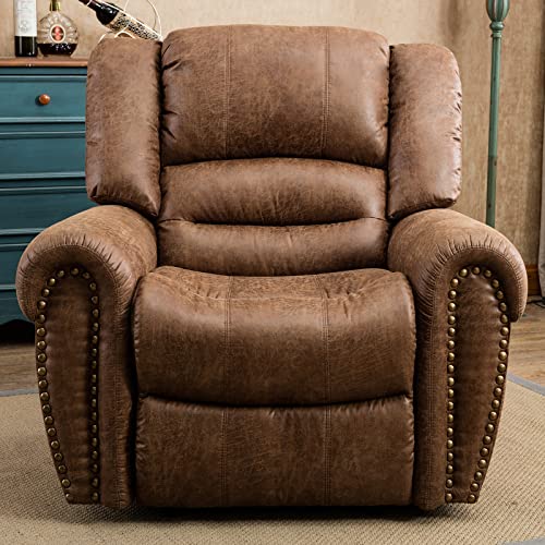 Leather Recliner Chair for Living Room with Comfortable Arms and Back