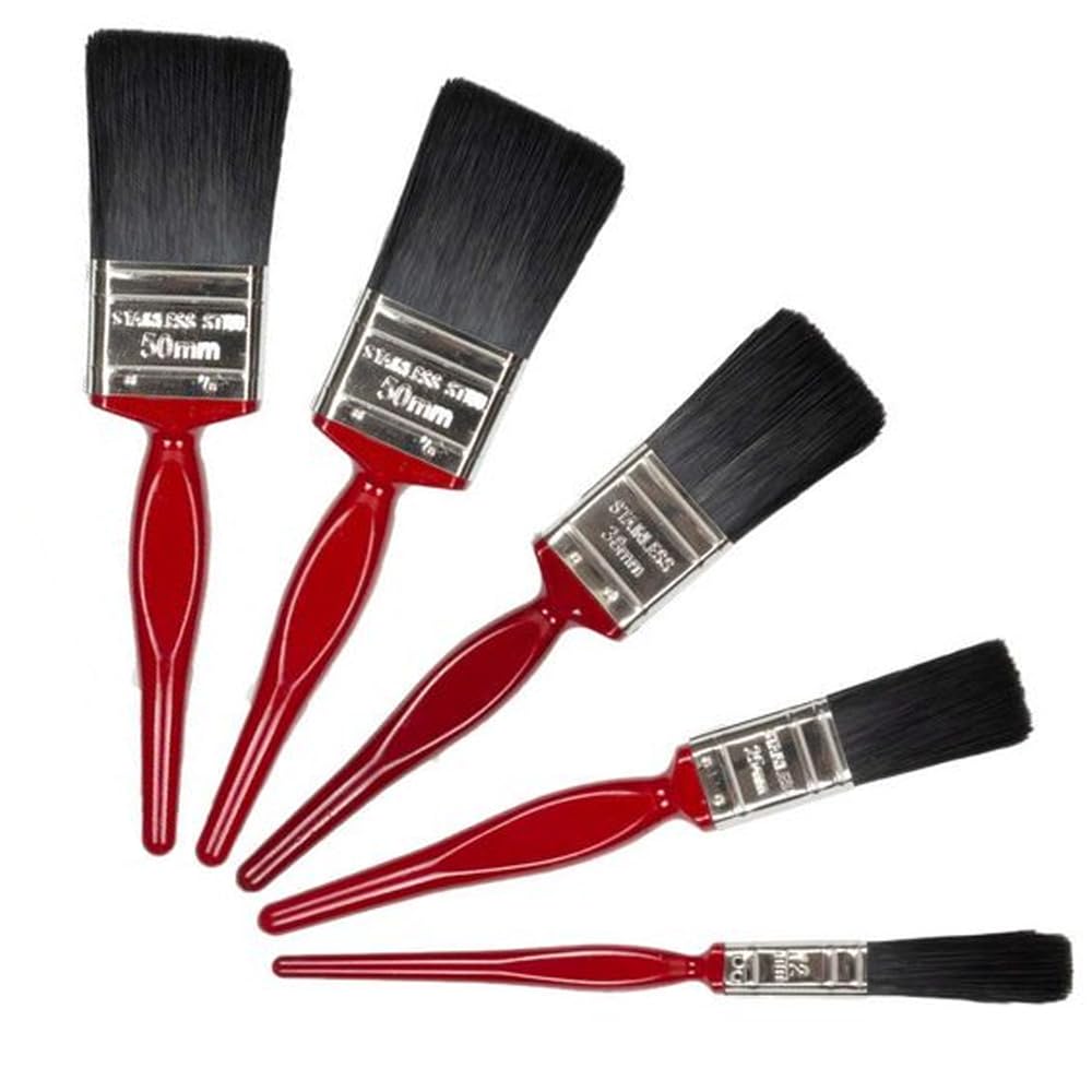 ZOPPER 5pc Professional Paint Brush set - Paint Brushes with No Loss of Bristle Paintbrush Designed For Smooth Finish Painting Suitable for All Types of Paint - Ideal for a Variety of Decorating