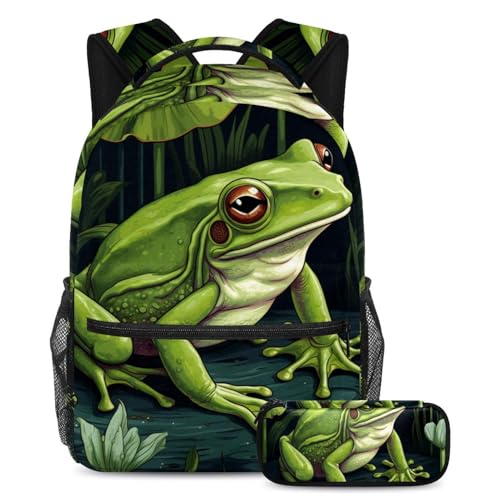 Ensemble de cartables grenouille verte idéal pour les adolescents en voyage et au collège