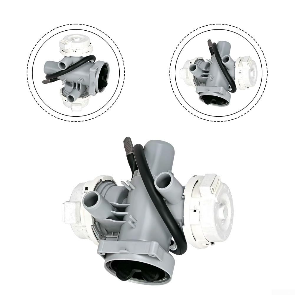 Siphon de rechange à double tête pour machine à laver modèle AHA75853803, pièce d'évacuation de l'eau haute efficacité avec construction en plastique et caoutchouc