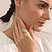 EVERSHINE JEWELLERY Vintage Unique 14K Gold Plated Adjustable Wave Ring for Women – Waterproof, Non-Tarnish, Hypoallergenic Stackable Ring for Women Open Band Thumb & Minimalist Jewelry Gift