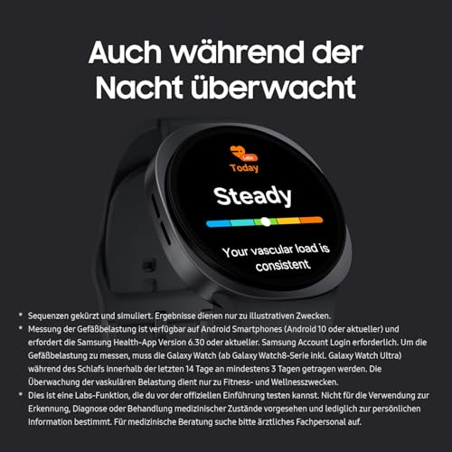 Samsung Galaxy Watch8 Smartwatch mit Galaxy AI, Fitness-Uhr und Fitness-Tracker, Sport Band, Wellness- und Schlaf-Coaching, 44 mm, Bluetooth, Graphite, 3 Jahre Herstellergarantie 6