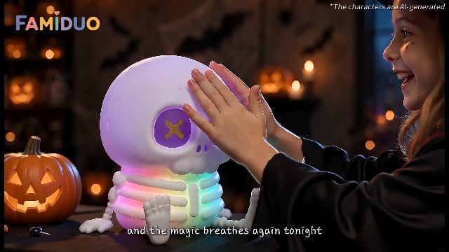 Image of FAMIDUO Skull Night Light, Halloween Decor Gift,8 Colors Kids Skeleton Lamp | Silicone Squishy Safe Toy,Rechargeable Dimmable Touch Bedside Lamp for Nursery,Cool Cute Gothic Decor,Office College Bedroom