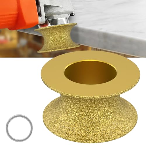 Edge Diamond Grinding Wheel, Profile Hand Diamond Wheel Bullnose Diamond Grinding Wheel Wear Resistant Tile Marble Edge Grinding Wheels 46 Grit 30/35mm for Stone Marble Granite Grinding