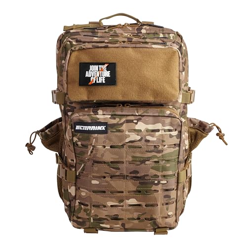 Mochila Táctica 45L V2 Repelente al Agua – Oxford 1000D, Cabina Avión y Viaje, Gimnasio y CrossTraining, Compartimento Portátil y Zapatillas, Cremallera Impermeable (Camuflaje) by ELITEX TRAINING