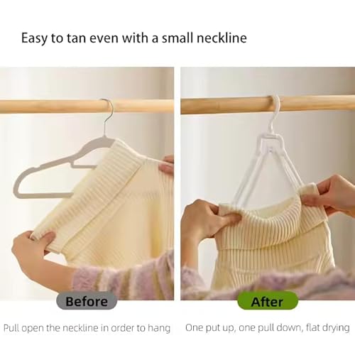 sosame 4er Set japanischer klappbarer Kleiderbügel - Mit faltbarem Haken und Flügeln, ideal für Zuhause, Reisen & Camping – Praktisch und platzsparend (Weiß-4pcs)