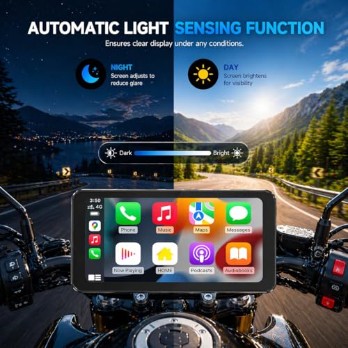 Image of Spedal Motorcycle CarPlay Screen 6.25 inch, Wireless Apple CarPlay & Android Auto Display, 900-Nit Sunlight-Readable Touchscreen, IP67 Waterproof GPS Navigation Screen with Bluetooth, Voice Control