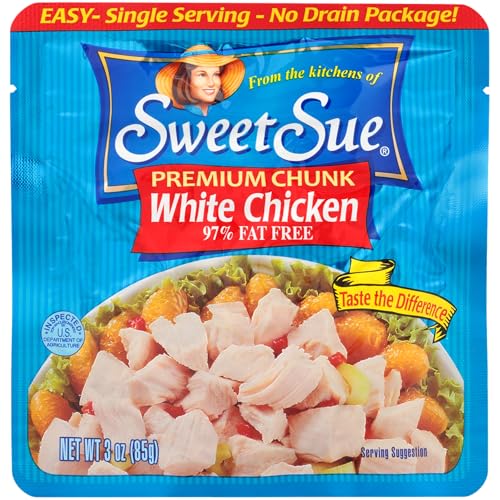 Sweet Sue Premium Chicken Breast, 3 Ounce - 20g Protein per Serving, 97% Fat Free - Gluten Free, Keto Friendly