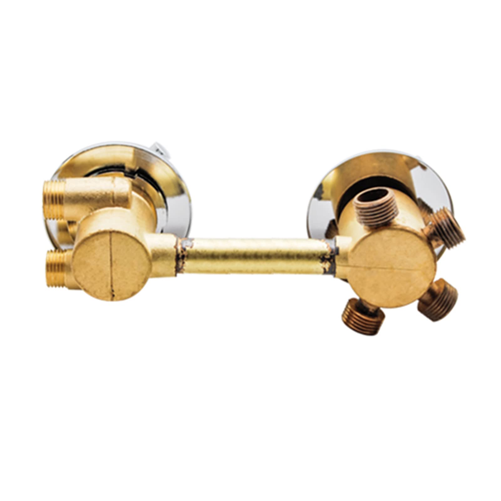 ZYCHSJXA Thermostatic Shower Faucet with 4-Way Outlet Brass Mixing Valve Diverter, G1/2 Thread Control, Auto-Thermostat for Bathroom, Cartridge, Temperature Mixer, 14.5cm Output