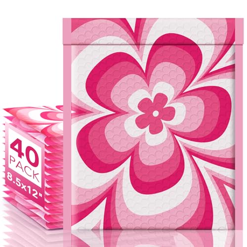 Metronic Luftpolster-Versandtaschen Rosen-Blumen-Stil, 40 Stück