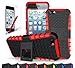 CINEYO(TM) Apple iPhone 5/5S Case heavy Duty Rugged Dual Layer Case with kickstand (Apple Iphone 5/5S Black) (Red)