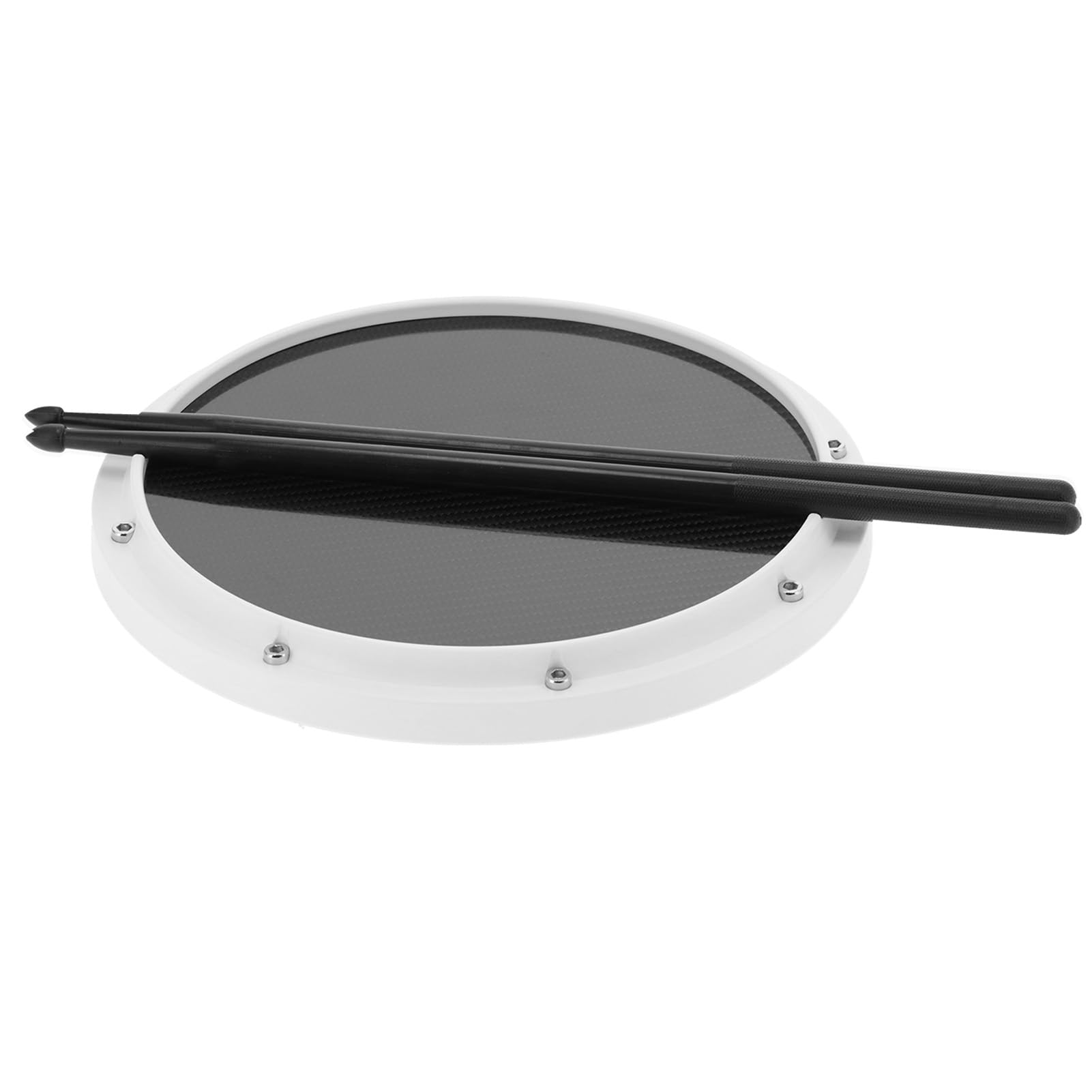 Generic Generic Drum Pad Training Mata Antypoślizgowa z Włókna Węglowego z Pałeczkami, Pochłaniająca Wstrząsy 12-calowa Podkładka Perkusyjna dla Początkujących, do ćwiczeń Perkusyjnych