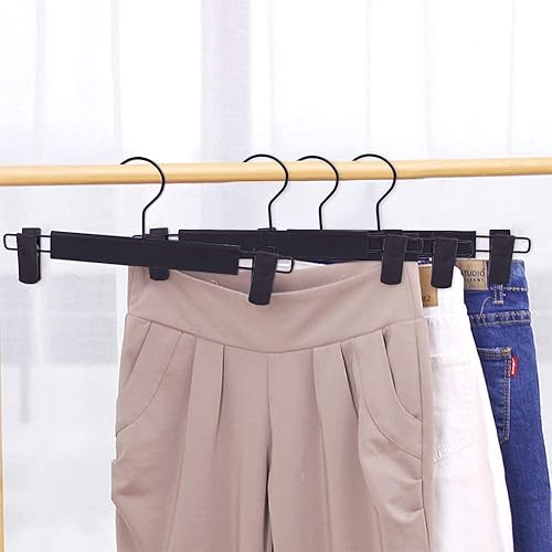 Miniatura 4 de Perchas para faldas, perchas para pantalones con clips, ganchos giratorios de 360 ° que ahorran espacio para pantalones, faldas, ropa, jeans