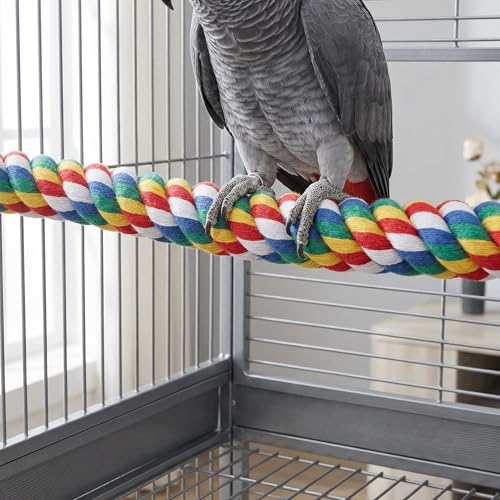 Image of iplusmile Bird Rope Perches, Cages Birds Rope Cage Accessories for Parrots, Cockatiels, Parakeets, Budgie, 41.3inch (Pack of 4)