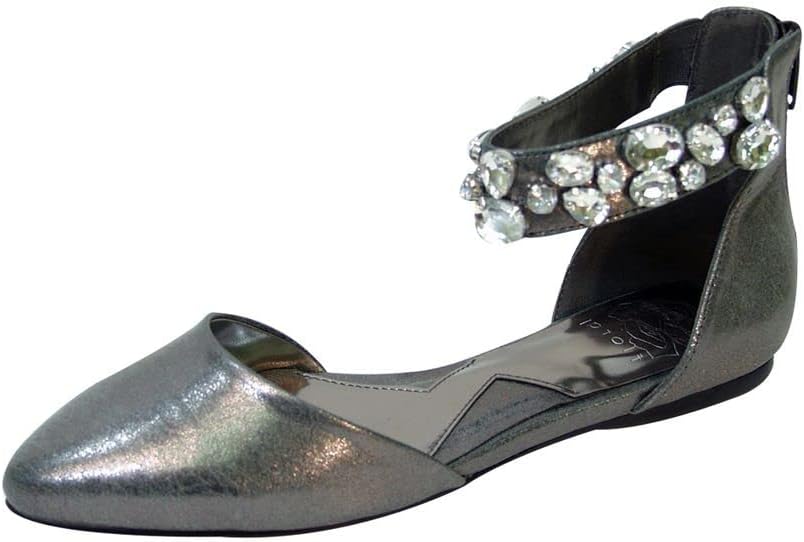 Fuzzy Jill Women's Wide Width Open Shank Ankle Strap Dress Casual Flats