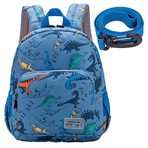 Willikiva 3D Dinosaurier Rucksack mit Sicherheitsgurt Hellblau