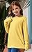 ZDC Girls Long Sleeve T Shirts Kids Crewneck Fall Winter Tops Basic Tees 5-14 Years Yellow