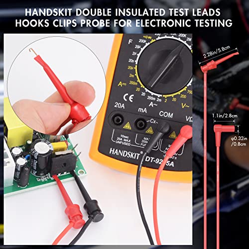 Multimeter Test Leads With Alligator Clips Professional Electrical Test Leads Set, Dual Ended Alligator Clips Electrical Insulated Test Leads Kit, Test Probes Leads Multimeter Banana Plug 3A Test Hook #TOP2