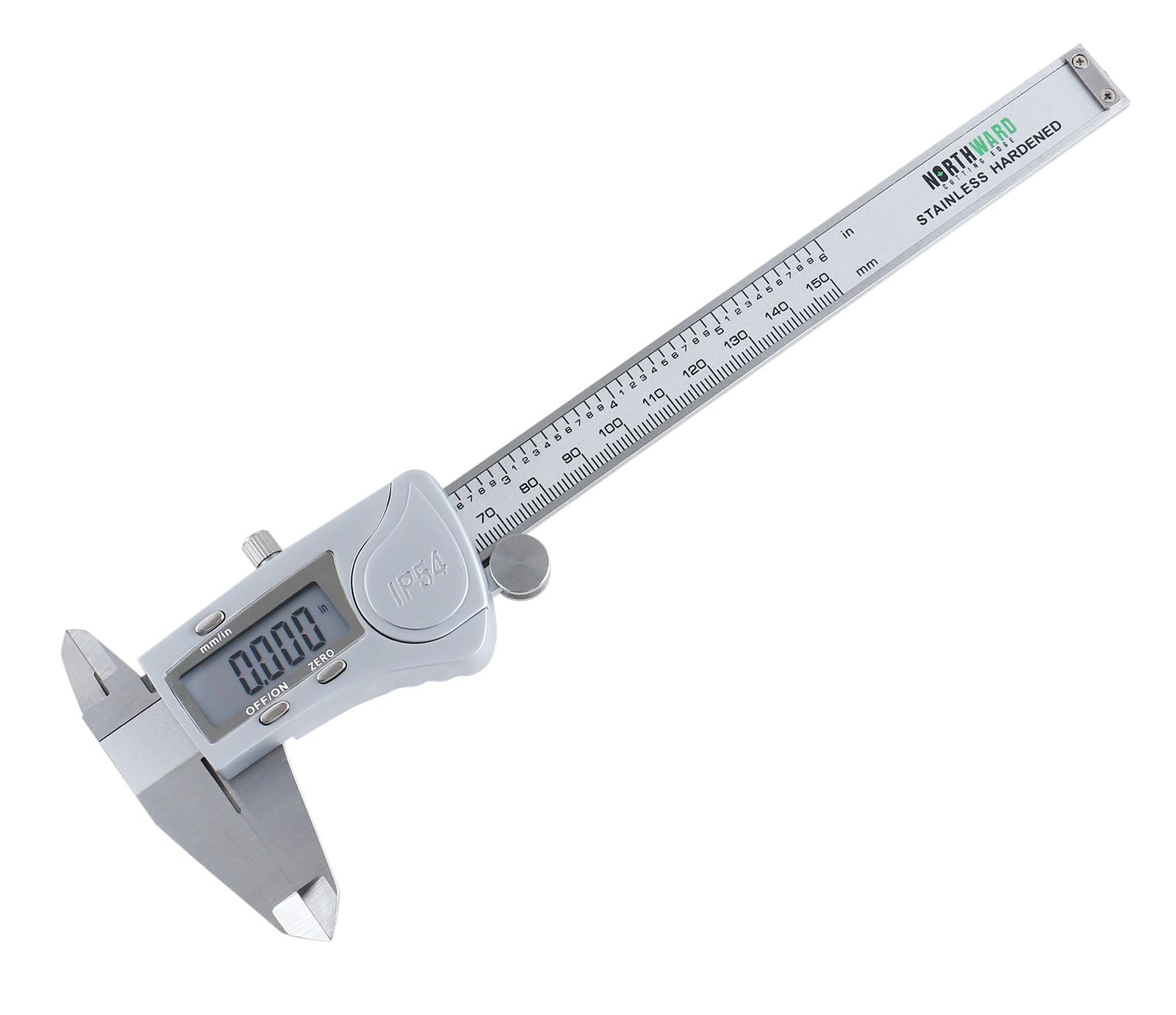 AccusizeTools 2015-0150 - Calibro digitale elettronico, 150 mm x 0,01 mm, schermo LCD extra-large, copertura in metallo, acciaio inox, resistente all'acqua IP54, 150