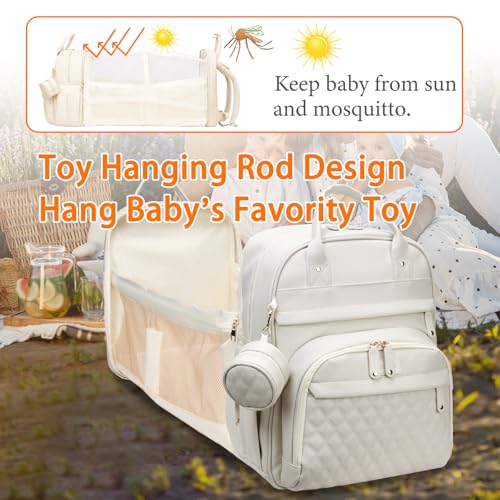 Image of Astro alan Baby Diaper Bag with Changing Station, Waterproof Diaper Bag Backpack for Moms Dads with USB Charging Port, Baby Shower Gifts, Large Capacity diaper backpack, Beige