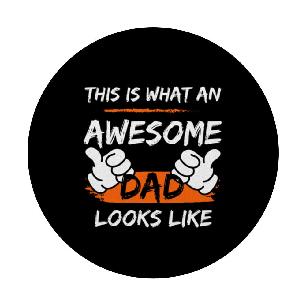 This is an awesome Dad looks like, Father`s day Design tee PopSockets Swappable PopGrip, Black - Image 3