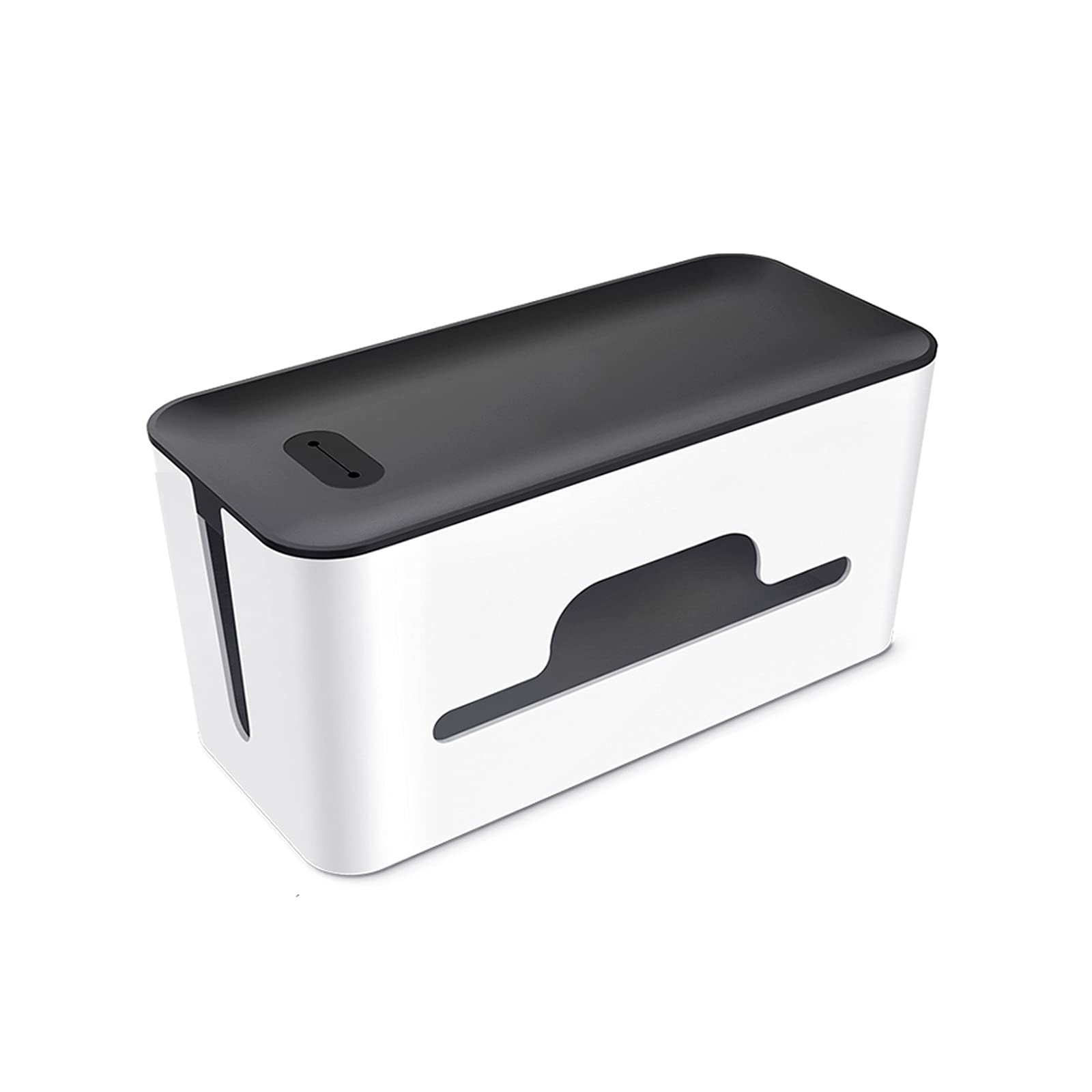 Kabelmanagement-Box Desktop-Draht-Steckdosenleiste Aufbewahrungsbox Große Kabelaufbewahrungsbox Kabelmanagement-Boxen Organizer mit rutschfesten Füßen, ABC-Material Kabelbox Kabelaufbewahrungsbox (S