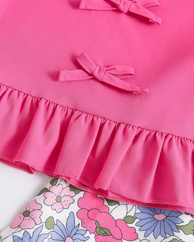 Image of Weebaby Toddler Girl Clothes Baby Summer Outfits Sleeveless Halter Top Ruffle Short Set Cute Kids Clothes Girls