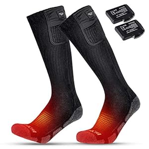 Battery Heated Socks – Rechargeable Warm Winter Socks for Men Women, Foot Warmers for Camping Hunting Running Hiking Riding Skiing Cycling Motorcycle Cold Feet