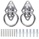 DasMarine Diamond Pad Eye Plate, 8mm Heavy Duty Anchor with Ring for Wall/Ceiling Mount, Great for...