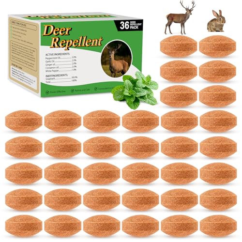 CKUKARM 36 Pack Deer Repellent Rabbit Repellent Outdoor Deer Deterrent for Plants Flower Vegetable...