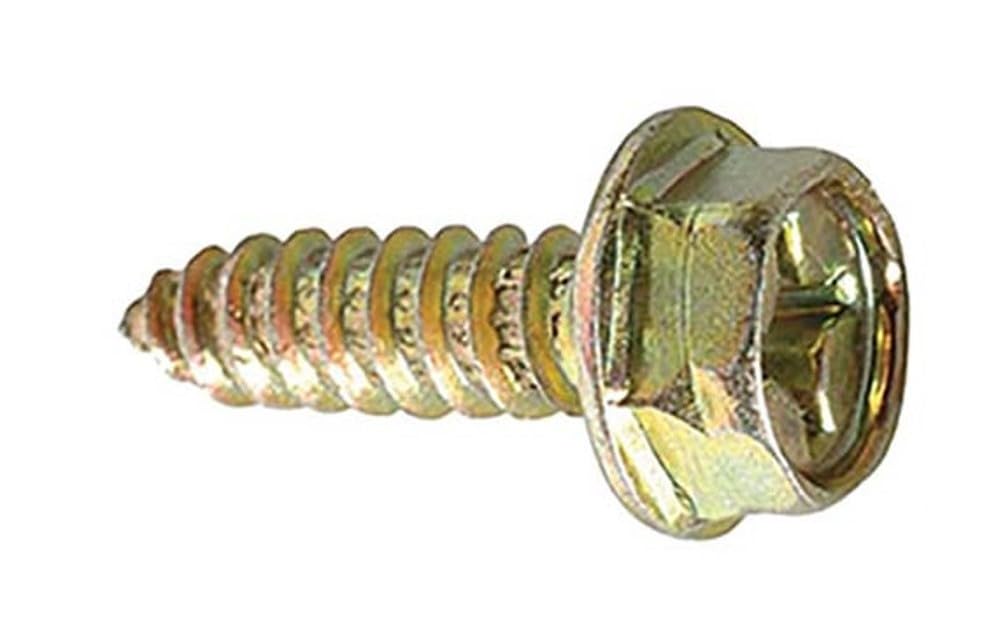 License Plate Screws Phillips Hex Washer Head - American #14 x 3/4 Inch (100 Pack)