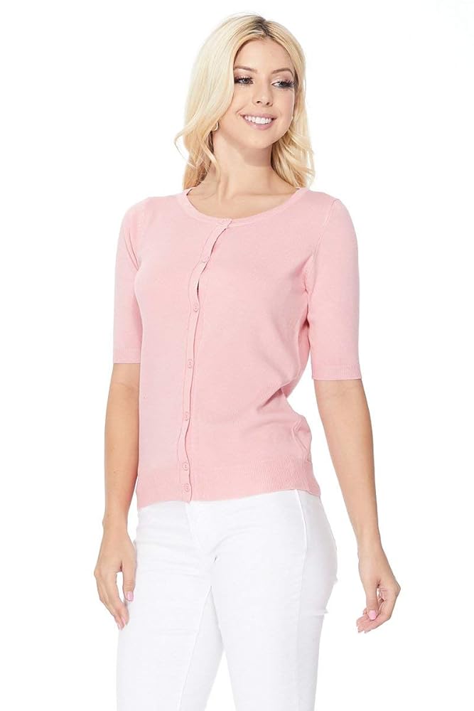 【COSYHARU】Summer Round Short Sleeve Cardigan YEMAK Women's Knit Cardigan Sweater – Short Half Sleeve