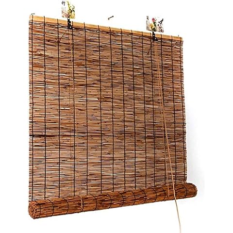 GeYao Roman Blinds Louver Window,Bamboo Roll Up Window Bamboo Blind,Hand-Woven,Indoor Sun Shade,Shading and Breathable,for Doors,Windows,Kitchens (Size : 60x110cm/24x43in) Cover