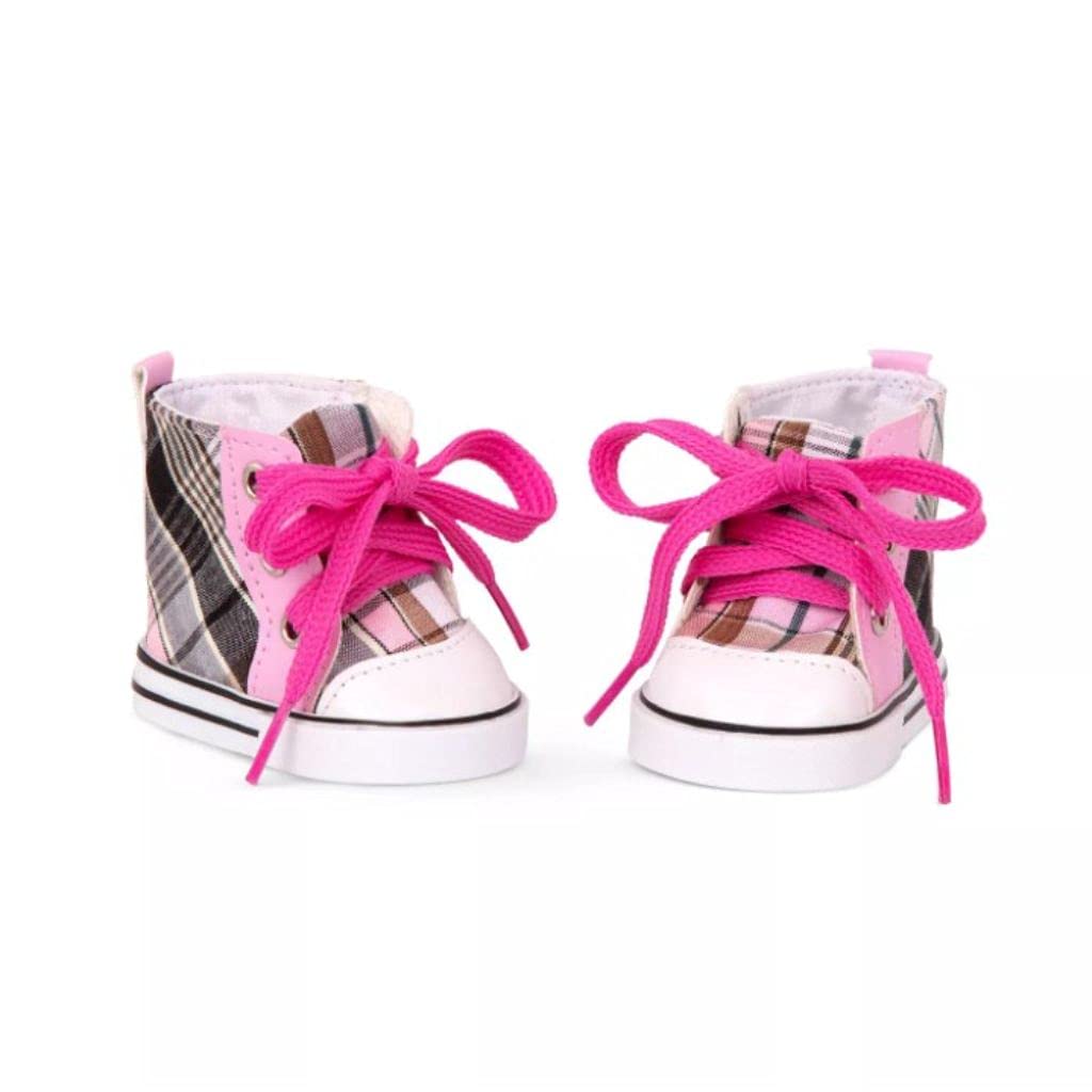 Our Generation Plaid All Over High-Top Shoes for 18" Dolls
