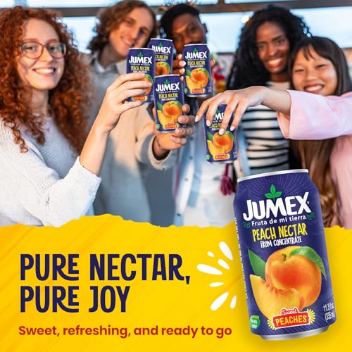 Image of Jumex Peach Juice Nectar - Peach Nectar Made with Fresh Fruit Puree - Fruit Juice Concentrate for Smoothie Mix, Cocktail Mixers & Kids Drinks & Beverages - 11.3oz, 24 Pack Canned Drinks