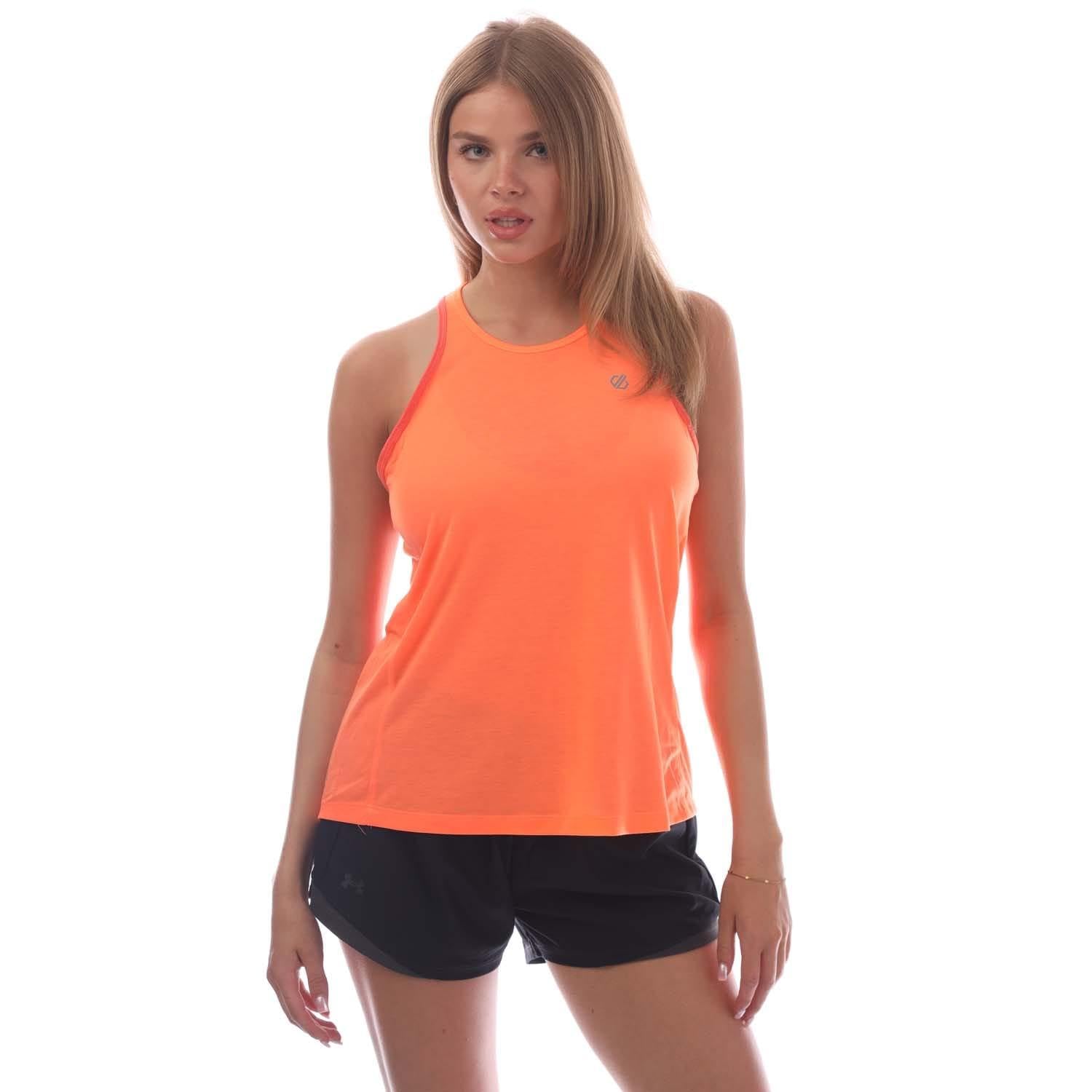 Dare 2b Women's Gravitate Vest, Made from Quick Drying Sweat Wicking Materials with Reflective Detailing - Perfect for Working Out, Running & Fitness Orange