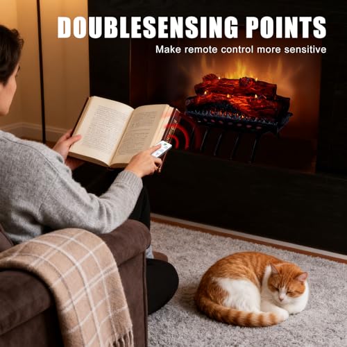 Image of Electric Fireplace Logs Realistic Flame Effect Fake Flame Block USB Powered Electric Fireplace Remote Control Fireplace Placement Home Decoration 16.7 * 8.7 * 5.9 in No Heat Function