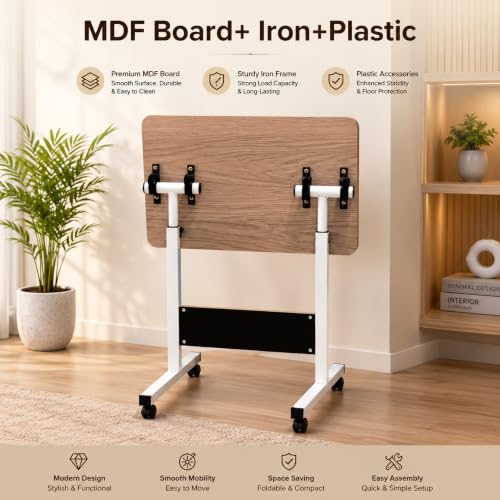 Image of Ant Esports Bravo LT500 Height Adjustable Standing Desk with Wheels, Mobile Walking Pad & Treadmill Desk, Tiltable Laptop Workstation, Sit Stand Computer Table for Home Office, Study & WFH, 60 x 40 cm