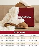 Donpapa Hausschuhe Damen Herren Winter Warme Plüsch with Memory Foam Faux Lammfell Pantoffeln Flauschige Rutschfeste Slippers Indoor Outdoor Chestnut 40.5-42