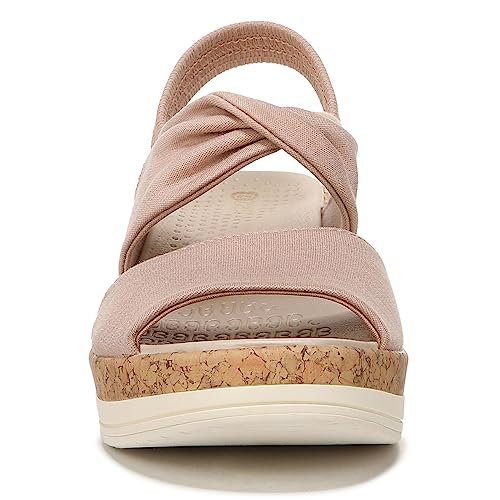 BZees Women's Remix Machine Washable Ankle Strap Wedge Sandal Slide3