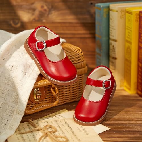Image of PHIRAMIN Toddler Girl Mary Jane Student Oxford Shoes-Little Girl School Uniform Shoes for Wedding Party