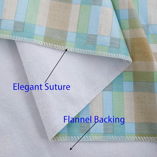 Image of Walrus Heavy Duty Vinyl Tablecloth with Flannel Backing Waterproof Oil-Proof Plastic Table Cloth Stain-Resistant Wipeable Table Cover for Indoor and Outdoor (Multicolored Checkered,60x84 Inch)