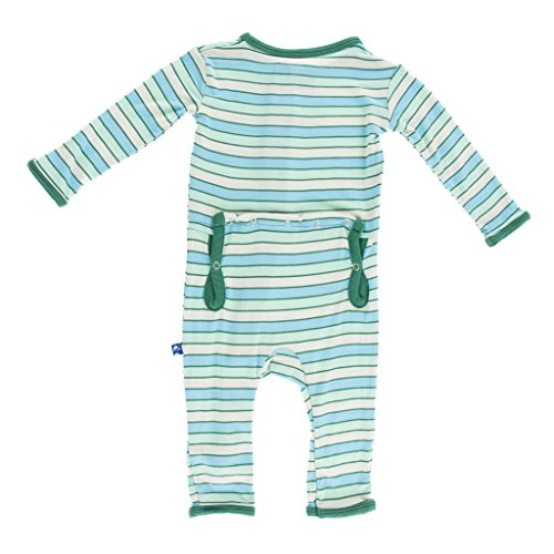 KicKee Pants Little Boys Print Coverall- Boy Tropical Stripe, 12-18 Months