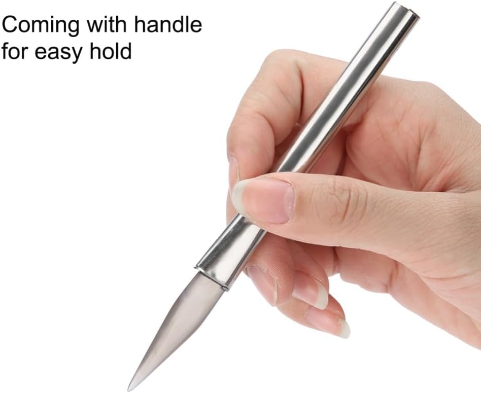 5.91 Inch Agate Burnishing Polishing Tool with Silver Handle for Jewelry Making Metal Burnisher Gold Silver Copper Cleaning and Foil Application